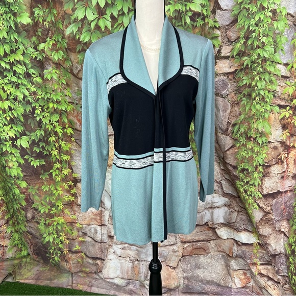 MISOOK Striped Open Sea-foam Cardigan, M - Picture 7 of 11